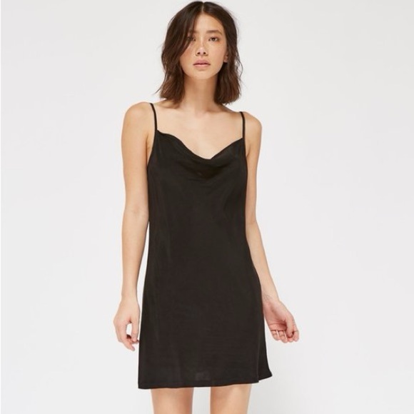 LACAUSA Bias Mini Slip Dress in Black XS - Picture 1 of 7